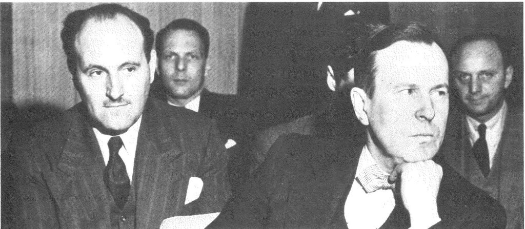 Ignatieff, Pearson and Freifeld at Security Council Meeting Lake Success, New York, January 6, 1949