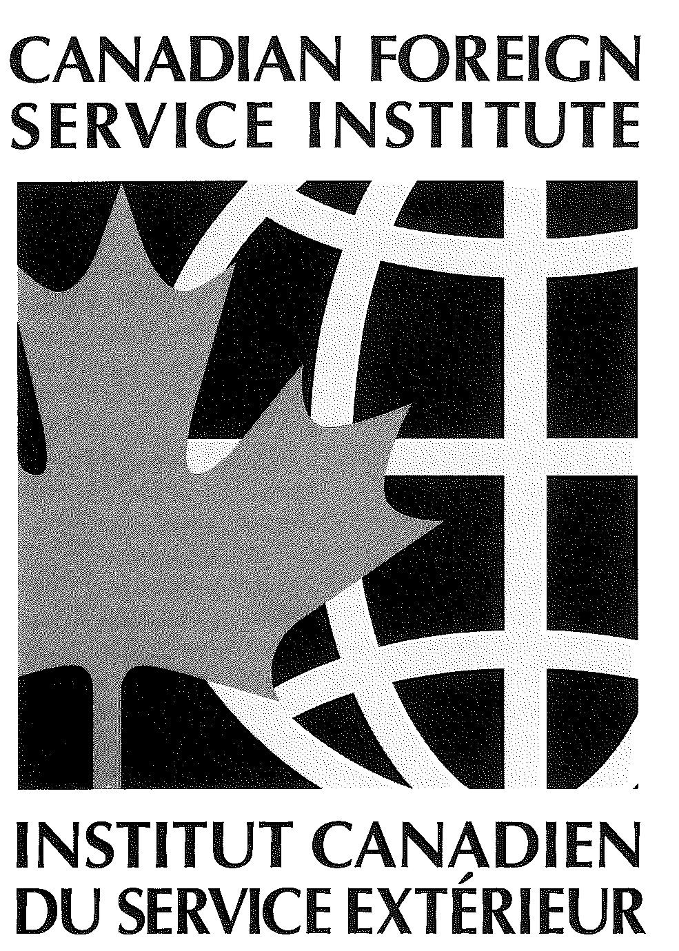 The Institute’s logo: a maple leaf over a gridded globe, with its name in English and French