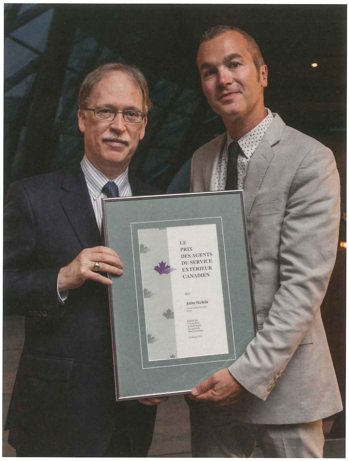 Ian Shugart, Deputy Minister of Foreign Affairs and Jérôme Pischella.