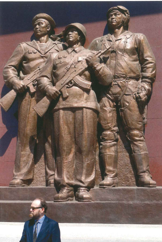 James Trottier outside the Victorious Fatherland Liberation War Museum in Pyongyang. Photo: Kevin Jo