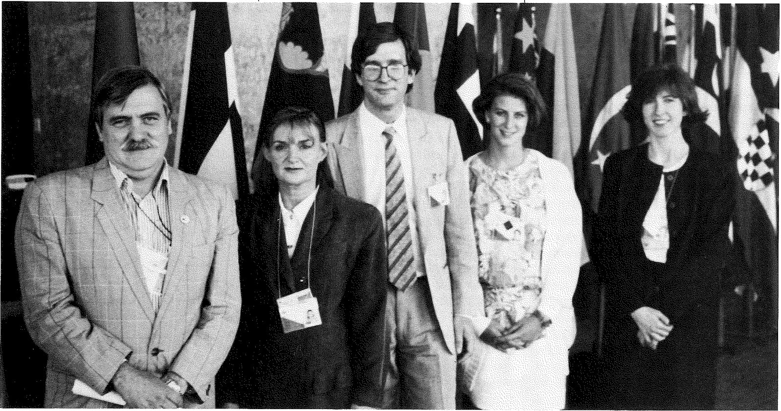 Members of the External Affairs UNCED Task Force: Roch Ledoux, Louise Côté, Michael Small, Susana Lopez, and Alison LeClaire.