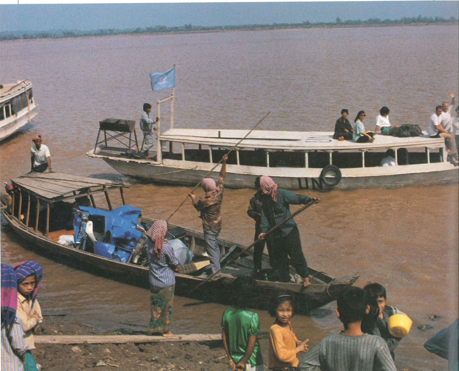 One of the UN boats used to ferry around district election supervisors in Cambodia.