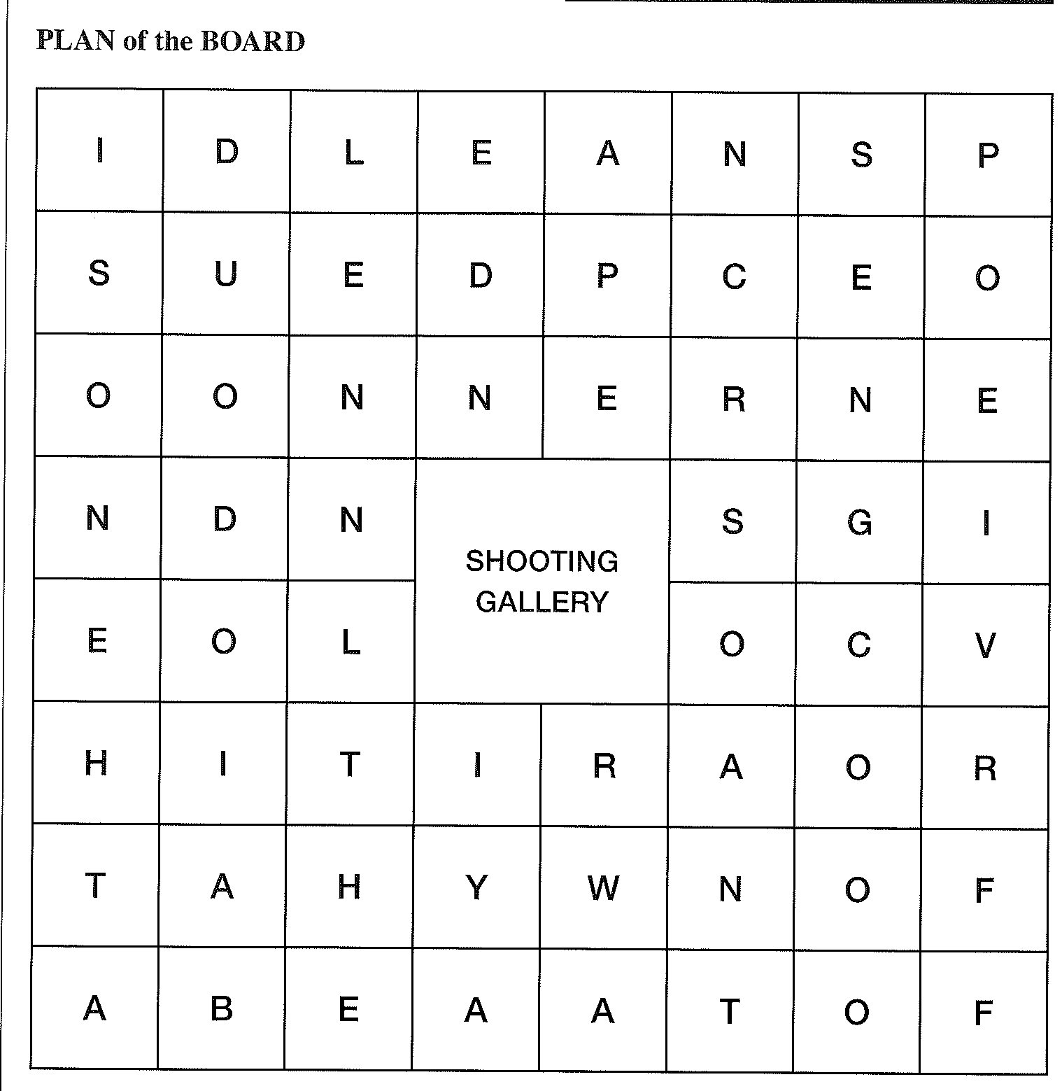 The plan of the board, as the puzzle prints it.