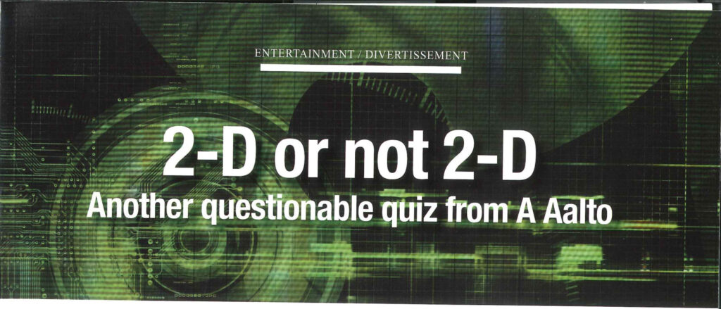2-D or not 2-D