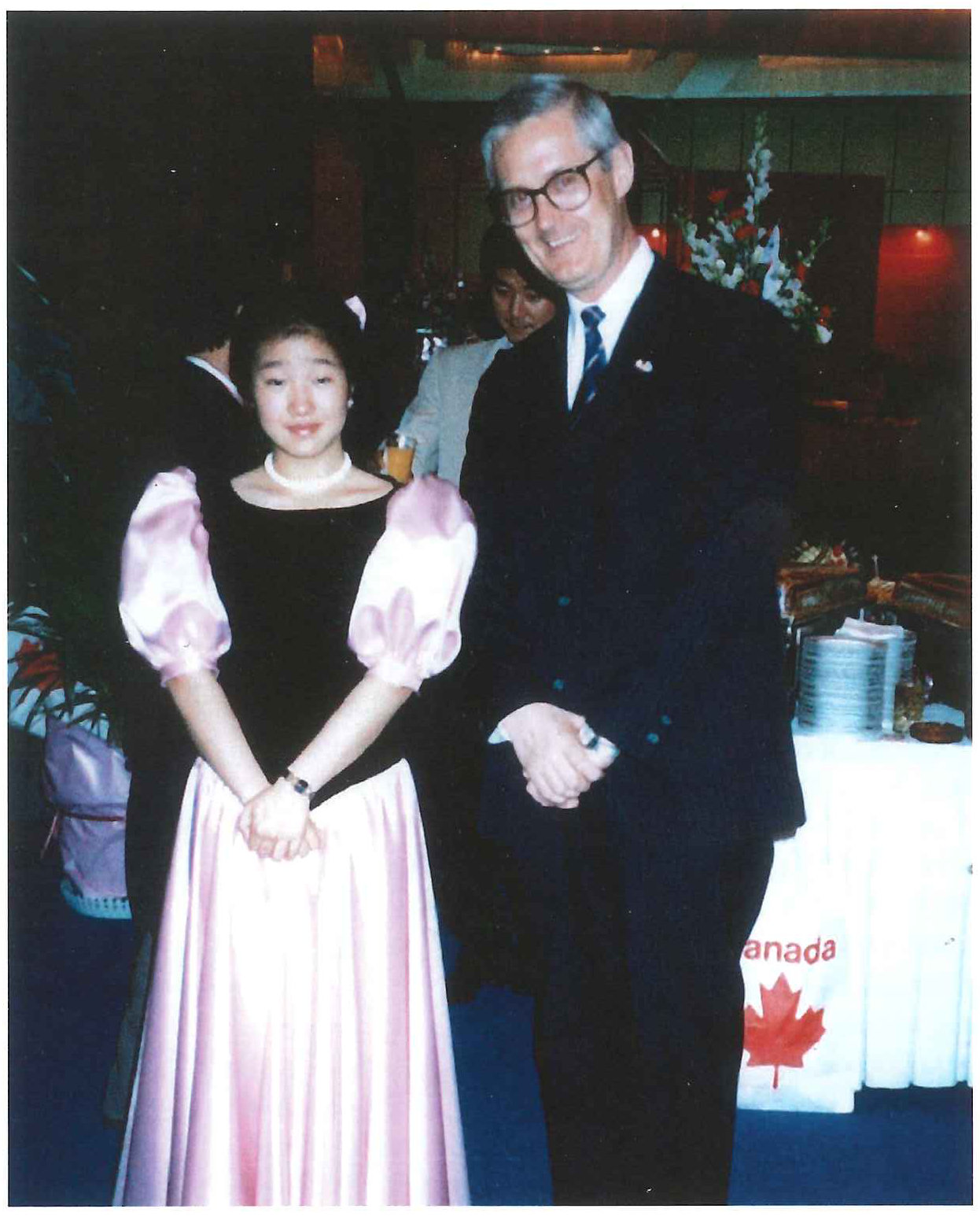 A snapshot of the times: David Lysne and young pianist Lucille Chung in Seoul at a Canada Week Celebration in 1988.